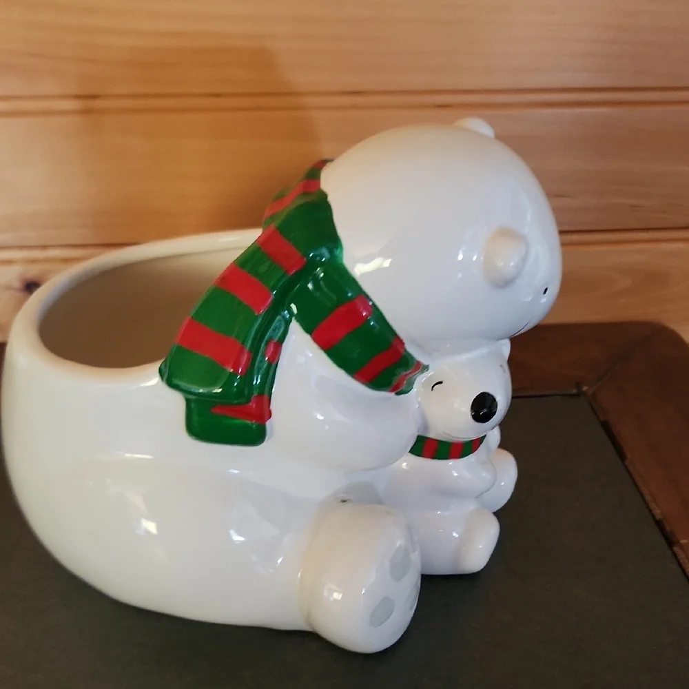 Vintage Telaflira Coca Cola Polar Bear Planter